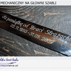 Mechaniczny grawerunek na głowni szabli