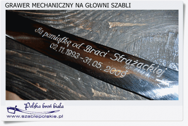 Mechaniczny grawerunek na głowni szabli